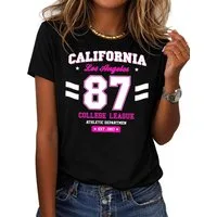 RMK T-Shirt Damen Shirt Rundhals Basic "College" aus Baumwolle