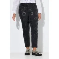 Angel of Style Regular-fit-Jeans Boyfriend-Jeans Stretchdenim glänzender Leo-Druck