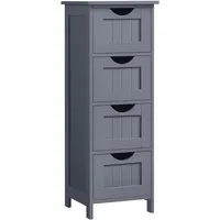 VASAGLE Badkommode Badezimmerschrank Badschrank Beistellschrank, mit 4 Schubladen