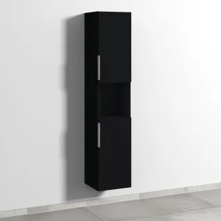 Sanipa 3way Hochschrank mit 2 Türen und 1 offenem Fach, Schwarz-Matt UF11508