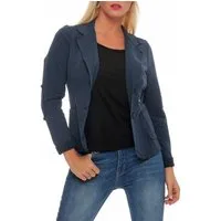 malito more than fashion Jackenblazer malito Damen Blazer klassisch, Sakko im Basic Look, Kurzjacke mit Sweat Blazer Jacke in Used Look Optik