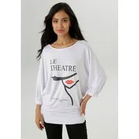 Aniston SELECTED 3/4-Arm-Shirt mit femininen Druck und Statement-Schriftzug