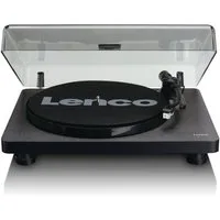 Lenco L-30BK Plattenspieler (Riemenantrieb, Cinch-Ausgang für externe Lautsprecher & USB-Anschluss in Schwarz-Holz)