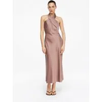 comma Midikleid Kleid Satinkleid mit Neckholder