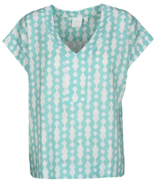 THE FASHION PEOPLE - Top Linen AOP green sea print - Gr. - 40