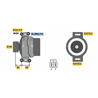 Bosch Lichtmaschine 90A Mazda 3 5 0986081300