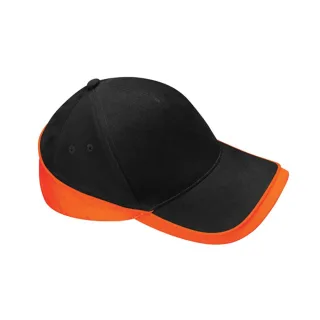 Beechfield - "Teamwear Competition" Baseball-Mütze (Schwarz/Orange)