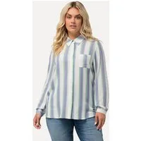 Ulla Popken Hemdbluse Hemdbluse Streifen Hemdkragen Langarm