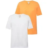 Ulla Popken T-Shirt T-Shirts 2er-Pack V-Ausschnitt Halbarm (2-tlg)