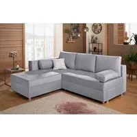 Home affaire Ecksofa Italia L-Form, B: 217 cm, Bettfunktion, Bettkasten & 1 Zierkissen, Federkern