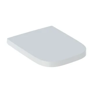 Geberit Renova Plan WC-Sitz 500689011 eckig, Befestigung von oben, Scharniere Edelstahl, ohne Absenkautomatik, weiß