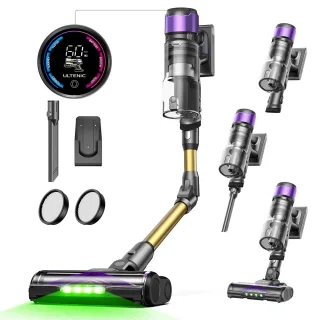 [EU Direct] Ultenic UU20 Cordless Stick Vacuum, 600W,55,000Pa Suction, 1.5L Dustbin, 60-Min Runtime, 65cm Bendable Wand,