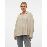 Vero Moda Langarmbluse VMMELANEY QUEENY LS SHIRT WVN NOOS Kunstfaser, loose fit