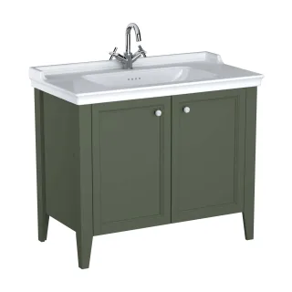 VitrA Valarte Set 100 cm Möbelwaschtisch + Waschtischunterschrank 2 Türen Vintage Grün (Lack),65806 65806