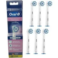 Oral-B Aufsteckbürsten Sensitive Clean, X-förmige Borsten, 6 Stück, Ultradünne Borsten für sanfte Reinigung