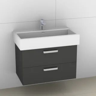 Artiqua 415 Waschtischunterschrank für Living City 817436 Anthrazit Glanz, 415-WU2L-L9-7065-51 415-WU2L-L9-7065-51