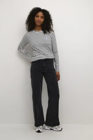 Jeans Regular Fit Schwarz Gewaschenes Denim black