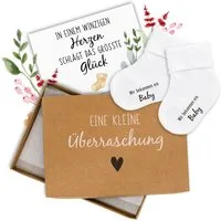 Amari Socken Babysocken Geschenkset Schwangerschaft verkünden (Packung, 1 Paar) Geschenkbox mit Karte & Umschlag
