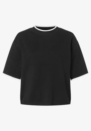 MORE & MORE - Feinstrick-Pullover schwarz - Gr. - 44