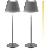 Brandson LED Tischleuchte mit Akku, Kabellos, mit Touch, Helligkeit stufenlos dimmbar, aus Metal, Dimmfunktion, Ein-/Ausschalter, Farbwechsel, mehrere Helligkeitsstufen, LED fest integriert, Kaltweiß, Neutralweiß, Warmweiß, Tischlampe, Nachttischlamp
