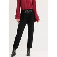 bonprix Stoffhose (Set, 2-tlg) aus Baumwolle und Elasthan, hoher Bund, mit Bundfalten