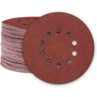 MioTools Schleifscheibe Ø 225 mm 10-Loch Klett-Schleifscheiben für Trockenbauschleifer, Normalkorund, 25 Stk., K80