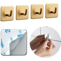 DEKAZIA Klebehaken ohne Bohren, selbstklebende Badhaken, Handtuchhaken, Badezimmer, Küche, WC, Schlafzimmer, (4er oder 8er Set, 4-St), Hacken, Küchenhaken, Handtuchhalter, inkl. 3M Klebepads