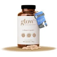 Glow25 Kollagen Kapseln [180 Kapseln] mit Hyaluronsäure und Vitamin C Kapseln, 126 g