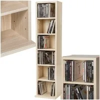 tectake CD-Regal Standregal Medienregal in Holzoptik 90x21x20cm, Sammlerset 1-tlg., höhenverstellbare und herausnehmbare Zwischenböden