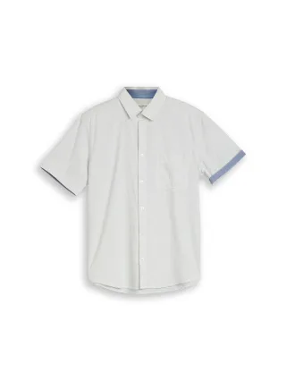 Tom Tailor - Regular Fit Kurzarmhemd aus Baumwolle gardenia white dot structure - Gr. - XL