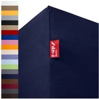 r-up Spannbettlaken Beste 90x200 bis 220x240cm erhältlich! 230 g/m², Baumwolle, Gummizug: fest eingenähtes dauerelastisches Rundumgummi, (1 Stück), (90x200-100x220, 15-35cm Matratzenhöhe, dunkelblau)