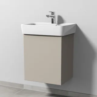 Sanipa 3way Waschtischunterbau zu Geberit Renova Plan Waschtisch mit 1 Tür, Kaschmir-Matt SP8721U