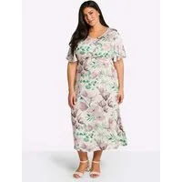 Sheego Etuikleid Kleid Kurzarm