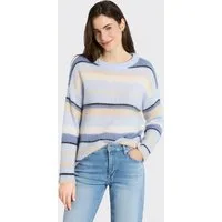 BOSS ORANGE Strickpullover Fosset Premium Damenmode mit Alpaka-Wolle, gestreift