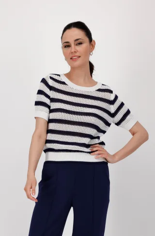monari - Ringel-Pullover navy blue ringel - Gr. - 42