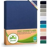 leevitex® Spannbettlaken Luxus, verschiedene Größen, Stoffgewicht 250 g/m², 40 cm Steghöhe, Jersey-Elasthan, Gummizug: rundum, (1 Stück), verschiedene Farben, OEKO-TEX® STANDARD 100 zertifiziert