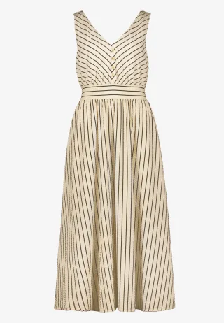 zero - Midikleid tailliert mit Streifen brown - Gr. - 42