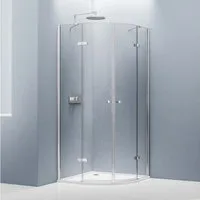 Bernstein Runddusche EX406 90x90 cm, BxT: 90x90 cm, ESG Sicherheitsglas 8mm, Runddusche Viertelkreis Echtglas 8mm Nano Chrom
