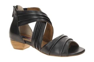 Everybody 28301S4114 GL001 JOBAS Damen Sandale schwarz Echtleder Kreuz Riemchen