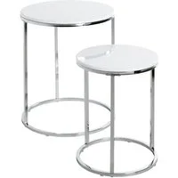 HAKU Beistelltisch Beistelltische 2er Set chrom-Sofatisch MDF-H 40/50 x Ø 30/40 cm (1 Stück), Beistelltisch aus Metall