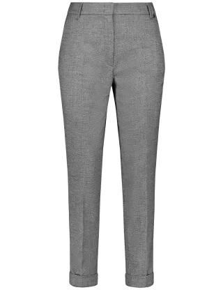 GERRY WEBER Edition - Hose Freizeit verkürzt grau gemustert - Gr. - 40R