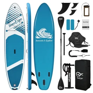 [EU Direct] InnoExpo 335*83*15CM Load 190kg Extra-wide Paddle Board With Seat Large Area Anti-slip 3*Fins Stable SUPBoar