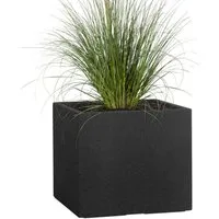 Pflanzwerk® Pflanzkübel CUBE Premium Fiberglas Blumenkübel Frostbeständig mit Lotus-Effekt, Lotus-Effekt - Handgefertigt - Eckig - Frostbeständig