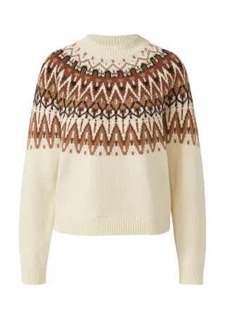s.Oliver - Strickpullover creme|mehrfarbig - Gr. - 44