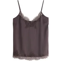Next Trägertop Trägertop aus Satin mit Spitzenbesatz (1-tlg)