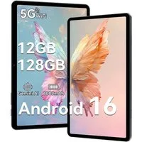 TABWEE T8 10.1", 6000 mAh, 12GB+128GB, Android 16, WLAN Tablet (10.1", Android16, 5G wifi, Android 16, Gemini AI, PC-Modus)