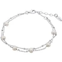 LOTUS SILVER Armband LP3477-2/1 Damen-Armkette – Silber mit weißen Perlen, 17 + 2,5 cm