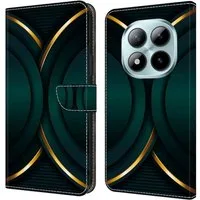CLM-Tech Handytasche für Xiaomi Redmi Note 15 Pro 5G 6,83 Zoll Klapphülle aus PU Leder (goldener Rand Kontur, 1-tlg., Flip Case), Magnetverschluss, Standfunktion und Kartenfächer