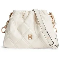 Tommy Hilfiger Umhängetasche TH FEMININE MINI CROSSOVER, Damen Schultertasche, Handtasche mit goldfarbener Zierkette