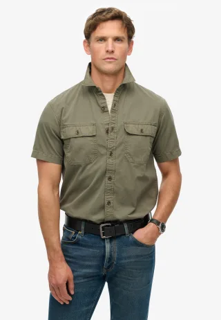 Superdry - Military-Kurzarmhemd tornado grün - Gr. - XXXL